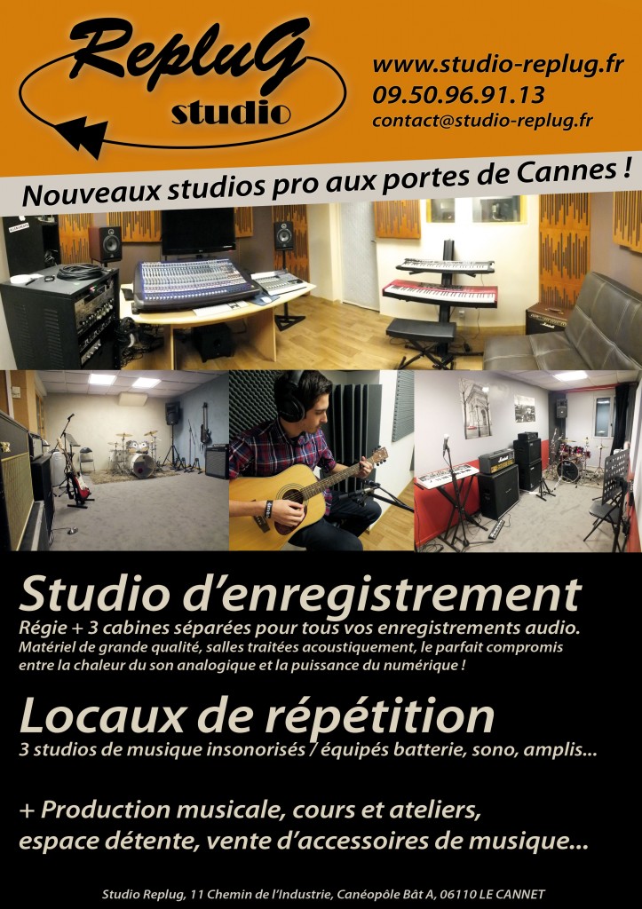 studio d'enregistrement, salles de répétition au Cannet (06)